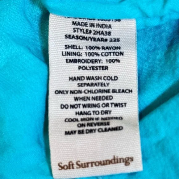 Soft Surroundings Artisan Embroidered Boho Tunic Artsy Dress Tassel Resort S - Picture 7 of 8